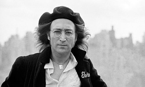John Lennon, Feb. 24, 1975 on the Dakota building rooftop John Lennon, Feb. 24, 1975 on the Dakota building rooftop