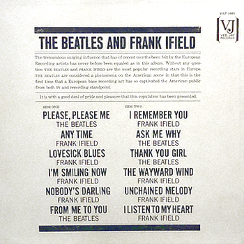 The Beatles & Frank Ifield On Stage back cover The Beatles & Frank Ifield On Stage back cover