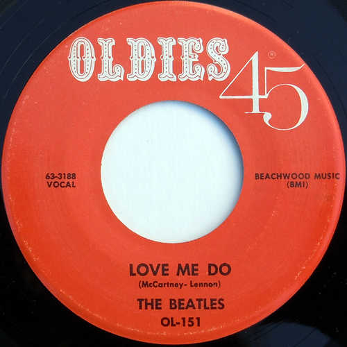 A-Side of Oldies OL 151, Love Me Do (click to enlarge) A-Side of Oldies OL 151, Love Me Do (click to enlarge)