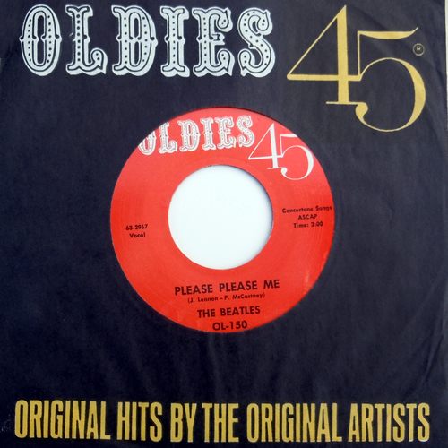 Standard black sleeve issued with Oldies series singles on Vee Jay Records (click to enlarge) Standard black sleeve issued with Oldies series singles on Vee Jay Records (click to enlarge)